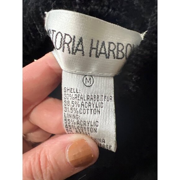 Rabbit Hair Blend  Black  Jacket Medium Old Money Luxury Mob Wife Victoria Harbo - Picture 5 of 10